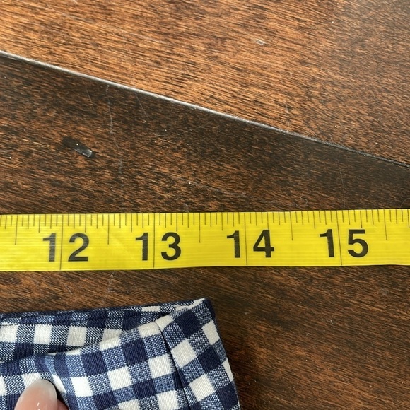 Zara Woman navy white gingham pants High rise Ankle Stretch Size 6 Casual Preppy - Picture 5 of 12